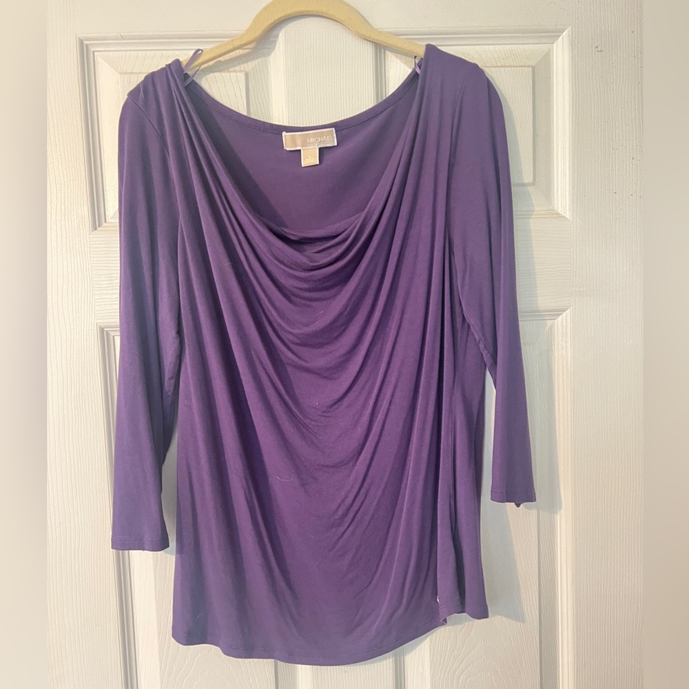 Michael Kors Purple Ruched Blouse